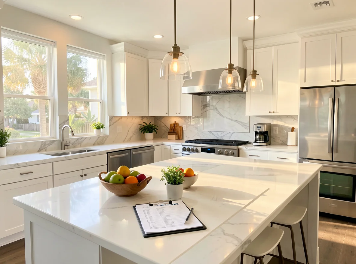 Organized home-selling preparation checklist and staging scene