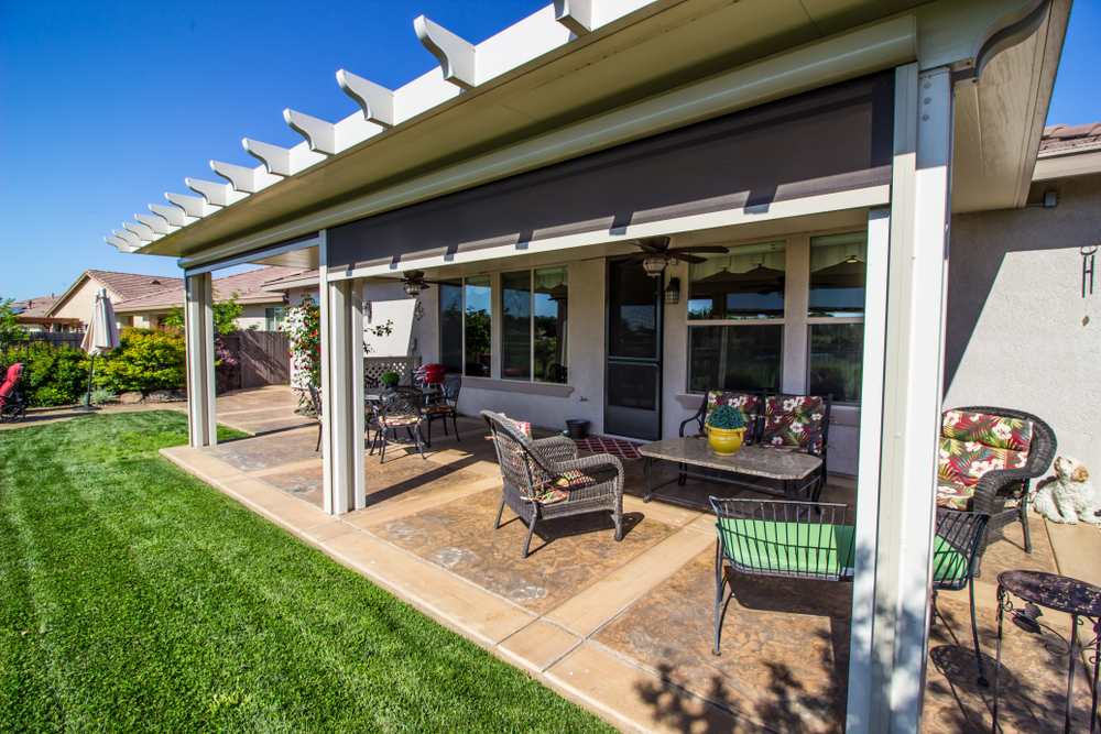 outdoor patio with awning