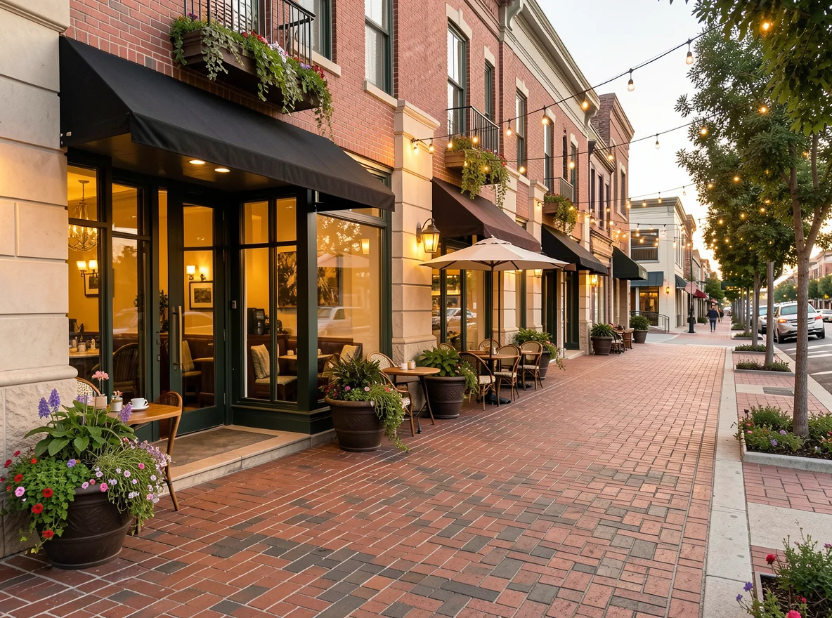 Upscale dining street scene in Bankers Hill