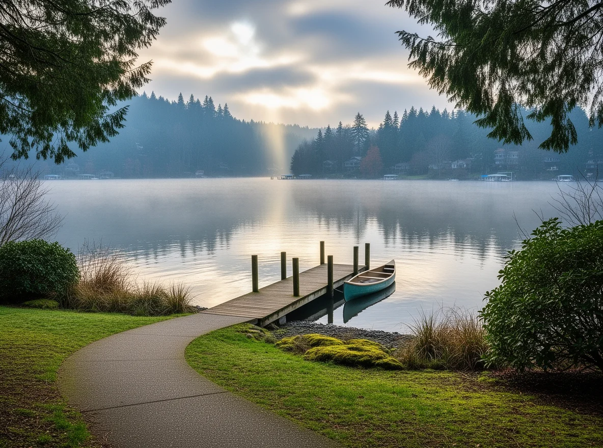 Lake Washington shoreline and park scenery in Kirkland