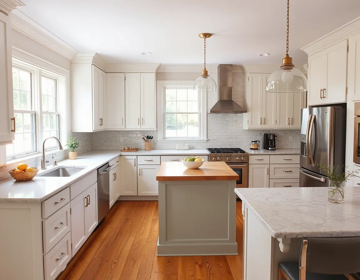 Bright updated kitchen with practical finishes