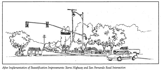 Beautification plans for Sierra Hwy at Newhall Ave