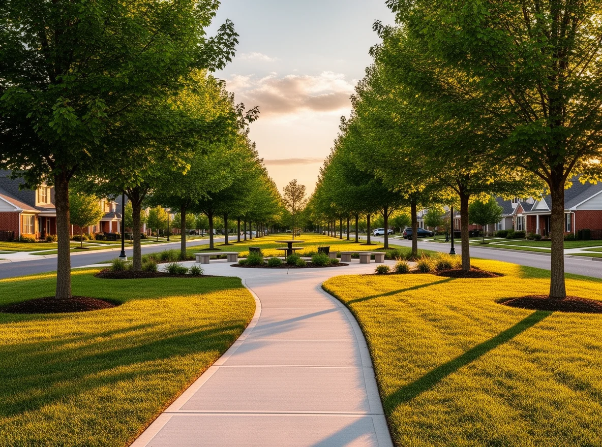 Neighborhood park and walking path in Lexington, Kentucky