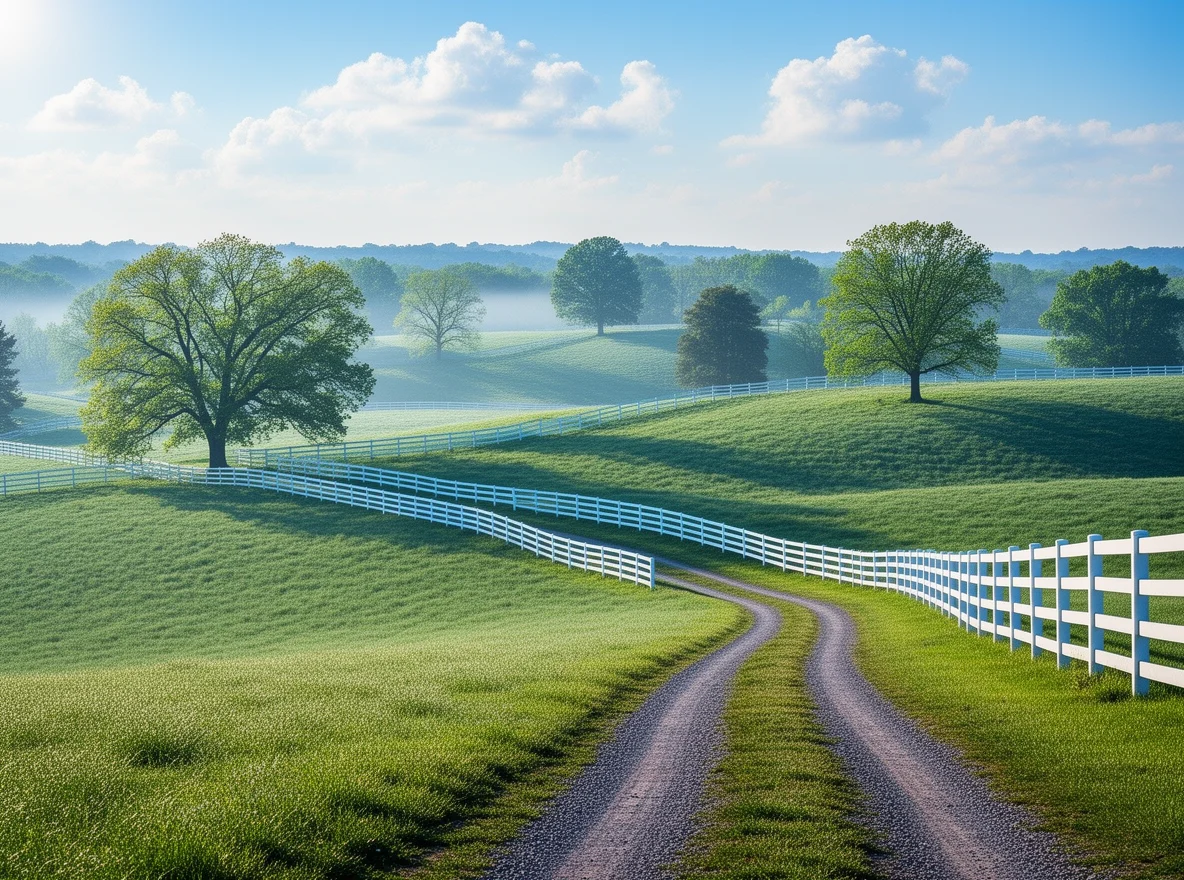 Rolling bluegrass farmland near Paris, Kentucky
