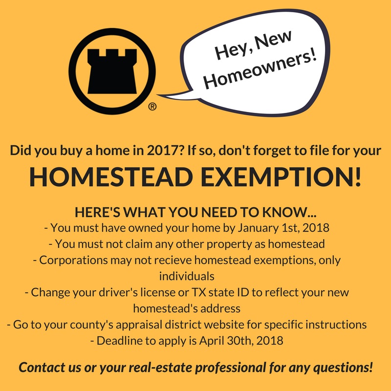 Time to File Your Residential Homestead Exemption