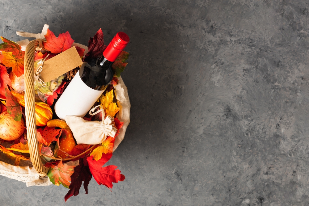 Fall themed basket arrangement