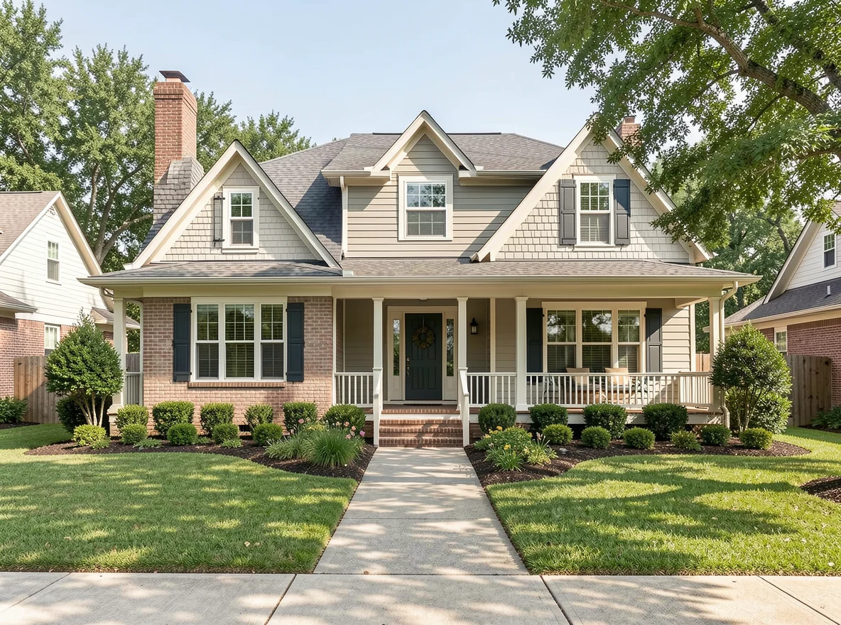 Well-kept Austin home exterior with porch and landscaping