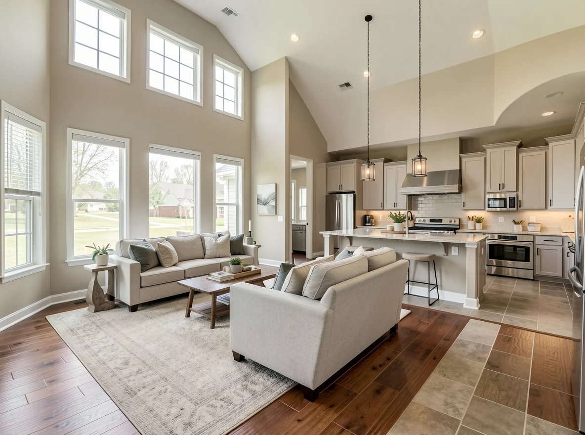 Open concept interior in a Pflugerville move-up home