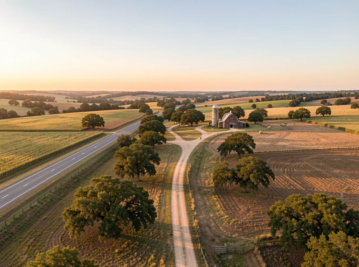 Rolling Central Texas countryside and highway access