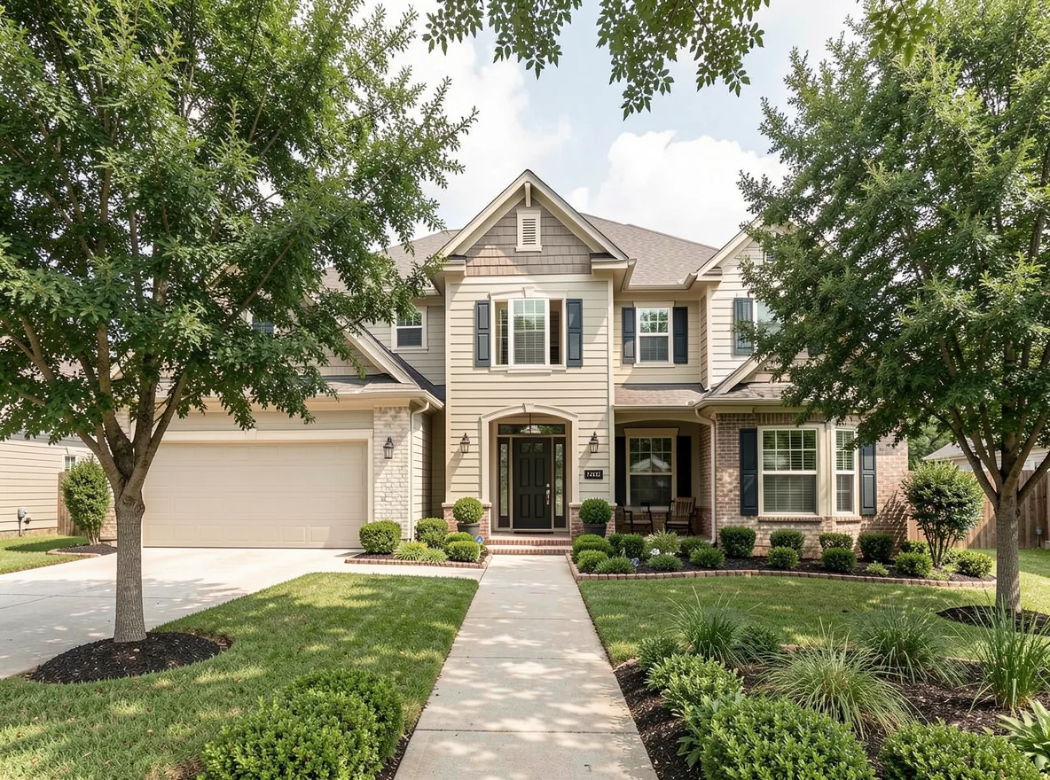 Suburban home exterior in Round Rock