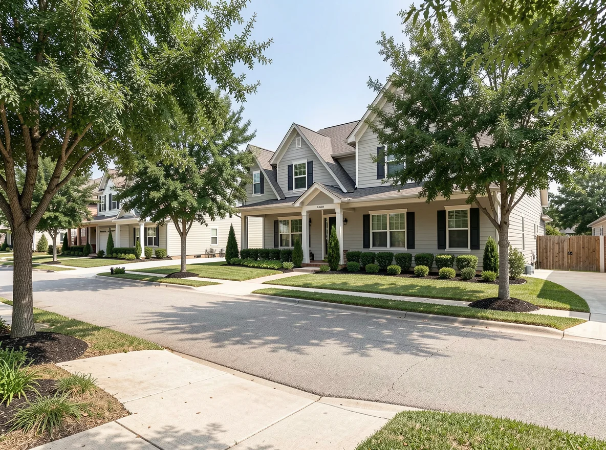 Neighborhood streetscape in Harker Heights, Texas