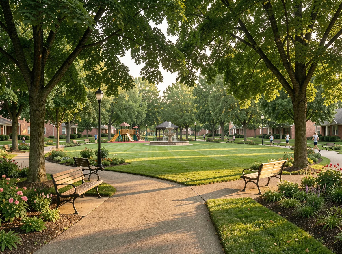 Neighborhood park with walking paths