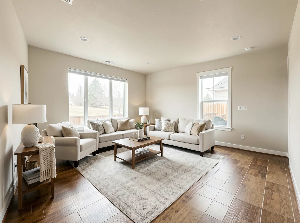 Staged interior ready for sale