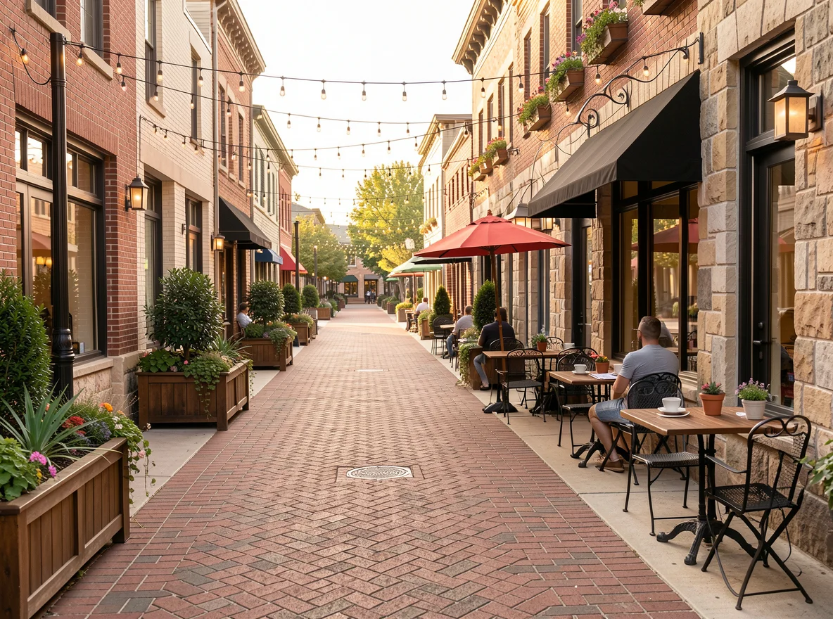 Village-style shopping and dining area in Vinings