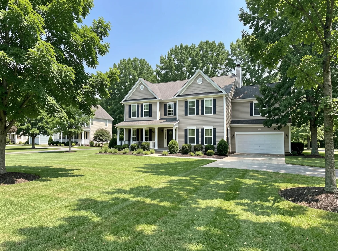 Homes and green space in Mableton, Georgia