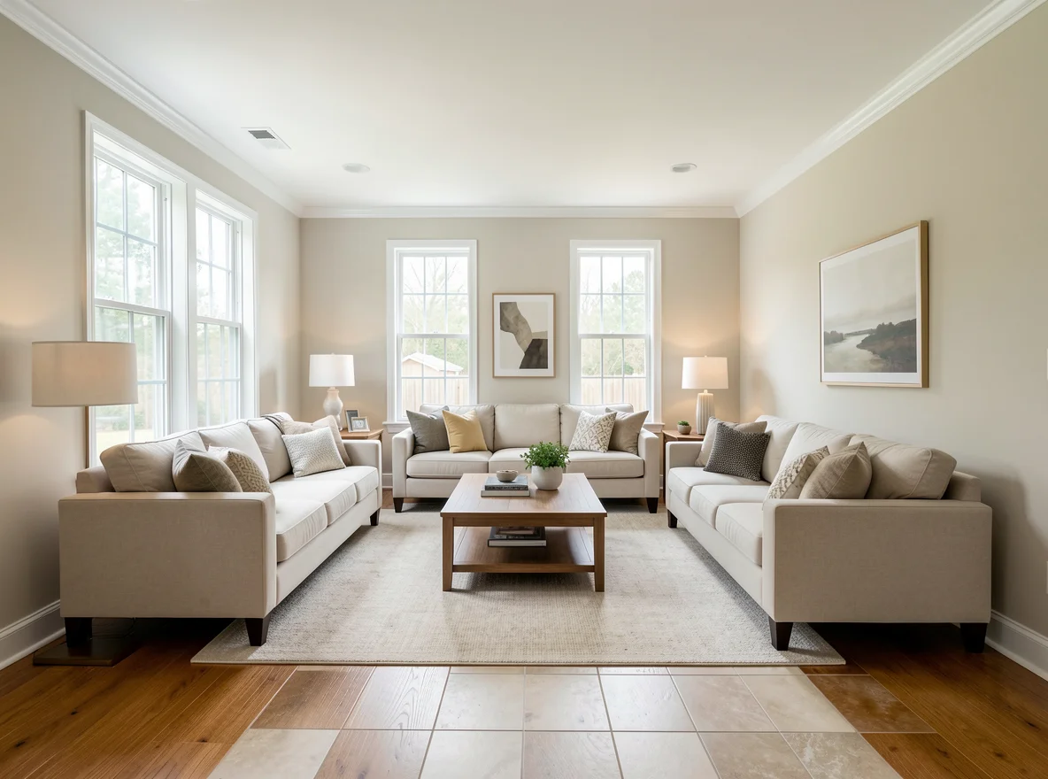 Bright staged interior of a Georgia home