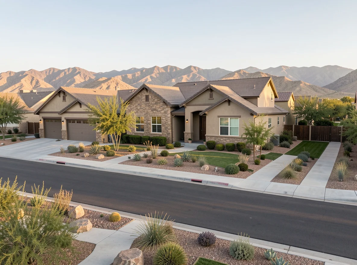 Neighborhood streetscape in Glendale, Arizona