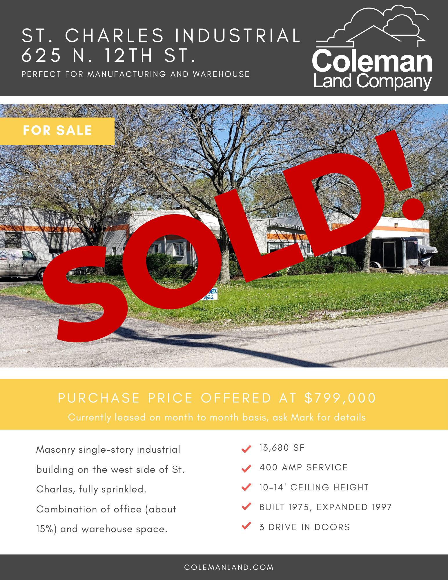 SOLD - St. Charles Industrial Building - October 08, 2021