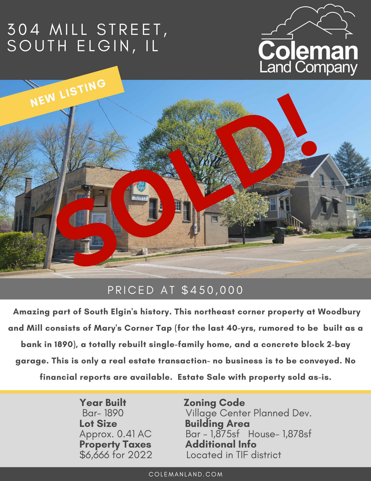 SOLD- South Elgin Mixed Use - April 1, 2024