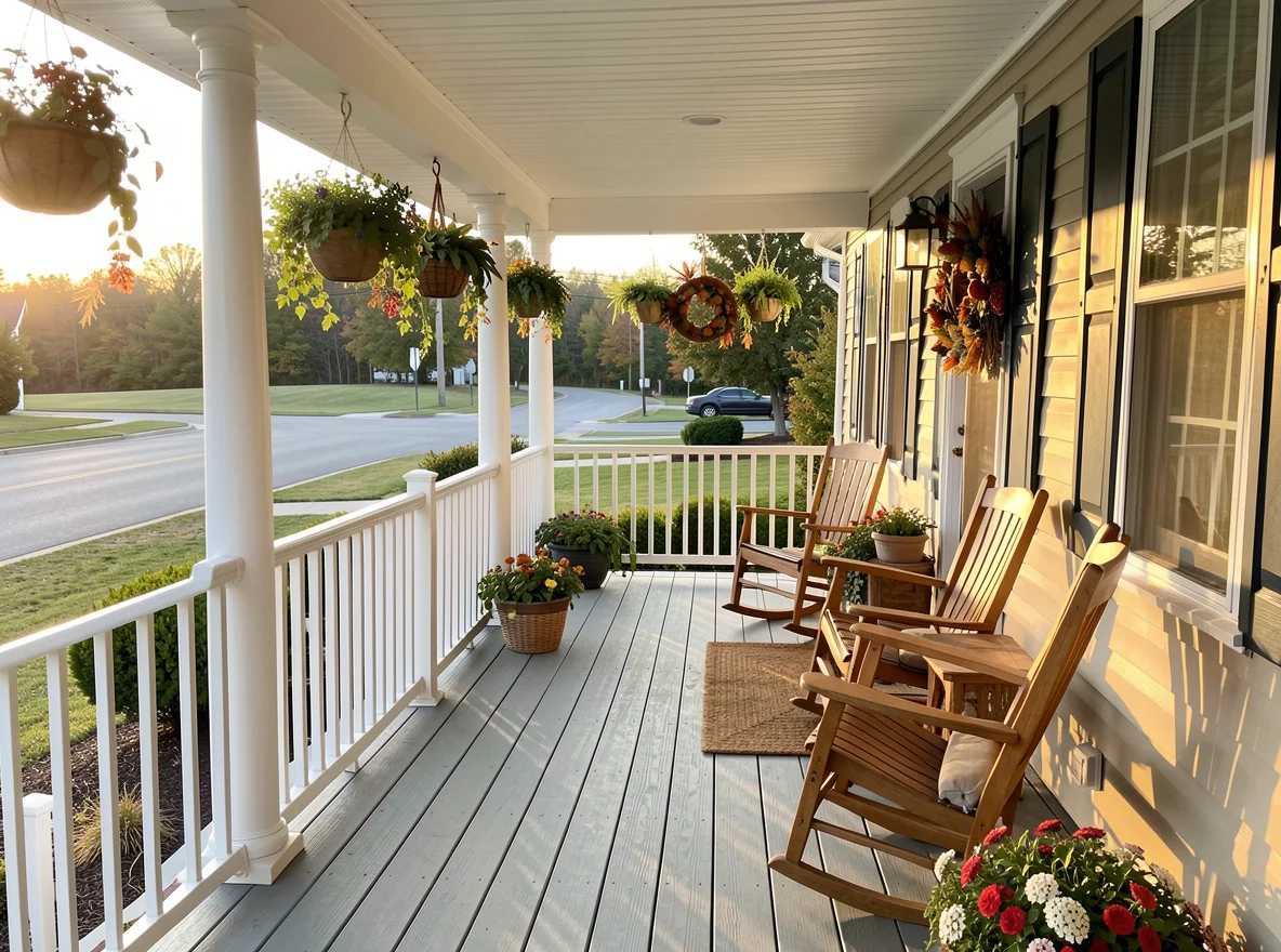 Inviting rural front porch