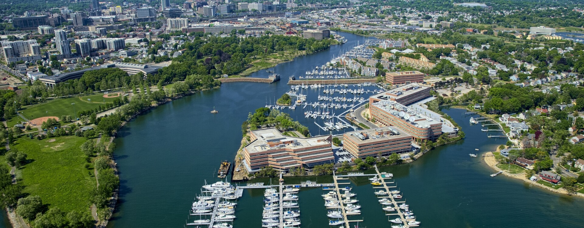 aerial view of stamford ct