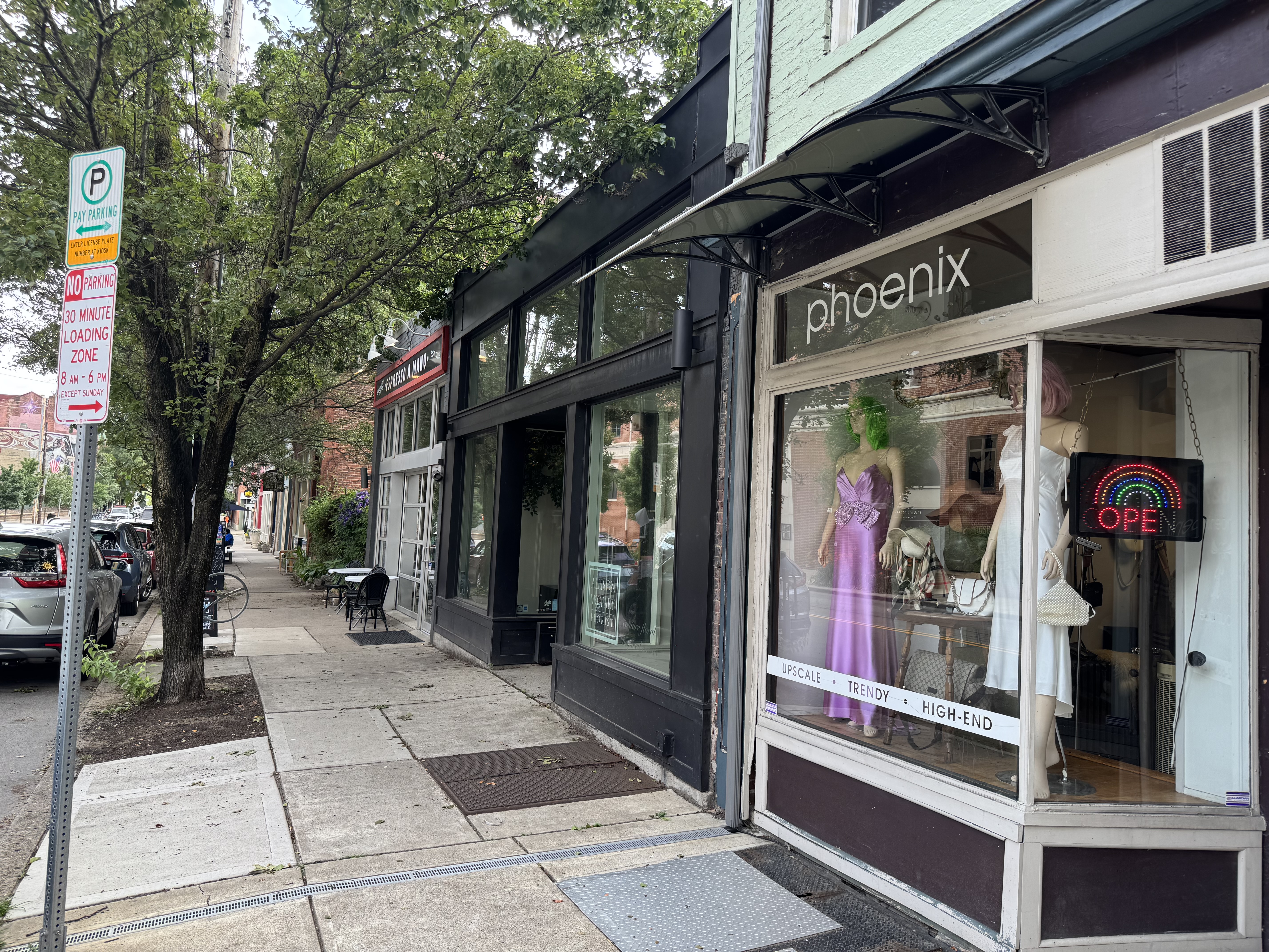 Butler Street, Lawrenceville's bustling corridor of shops, cafes, and restaurants. Butler Street shops near Lawrenceville Pittsburgh real estate
