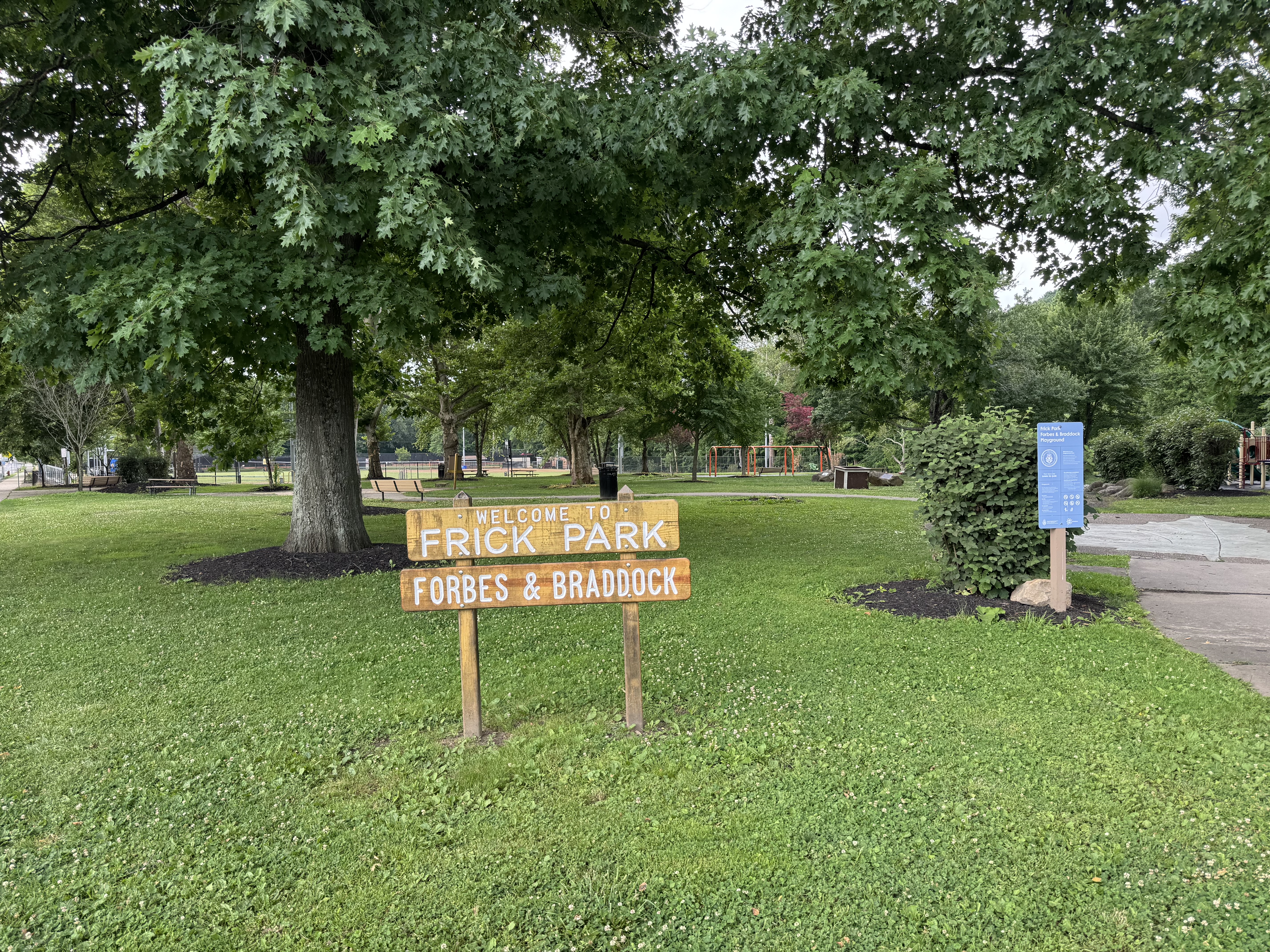 Alt: Frick Park trail or entrance near Regent Square Pittsburgh homes