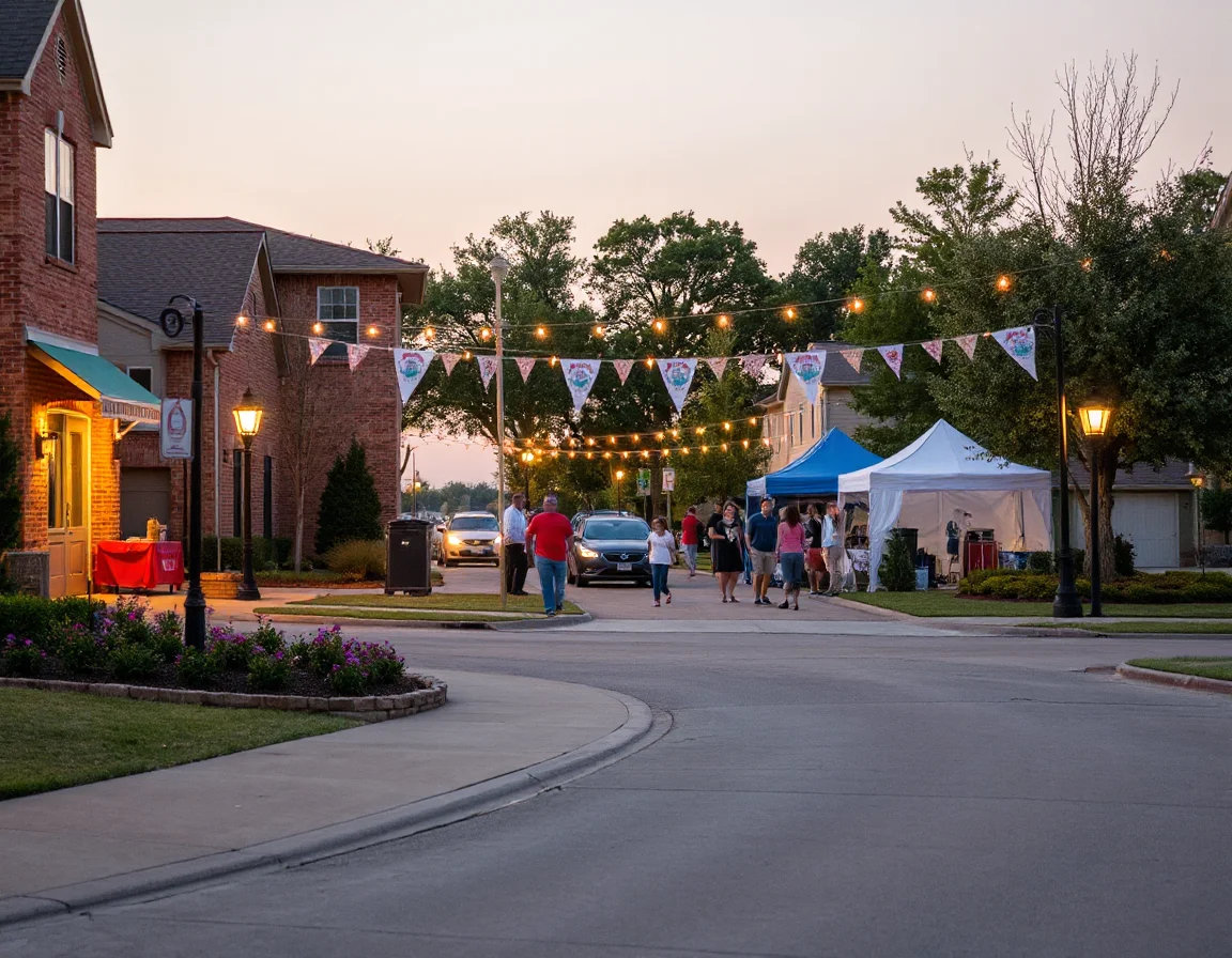 Residential community streetscape in Frisco
