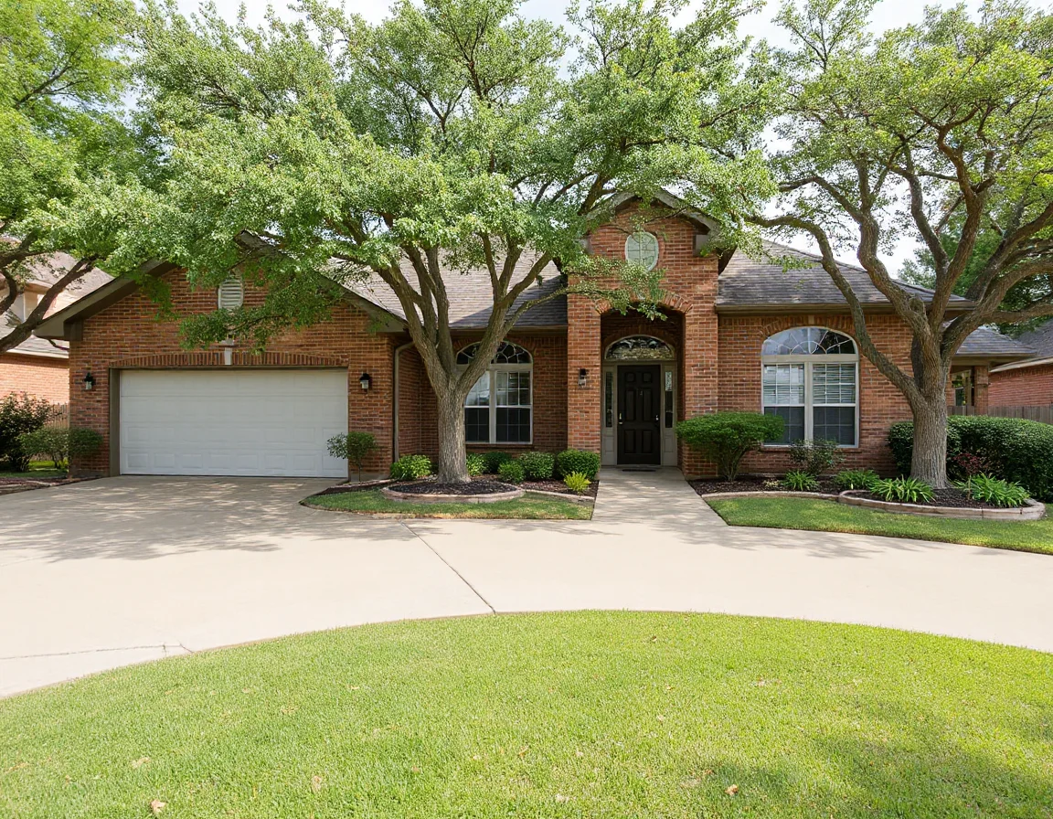 Dallas home exterior with landscaped yard
