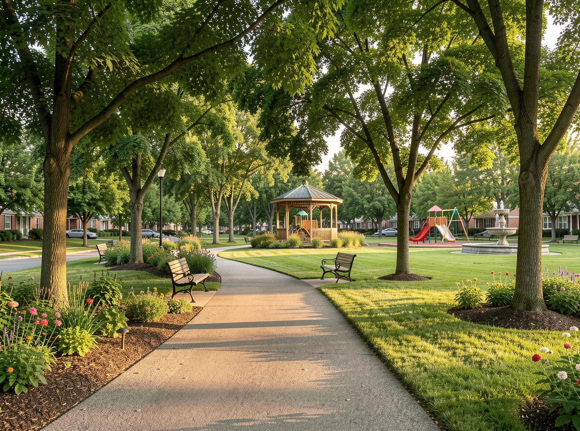 Neighborhood park and green space near homes