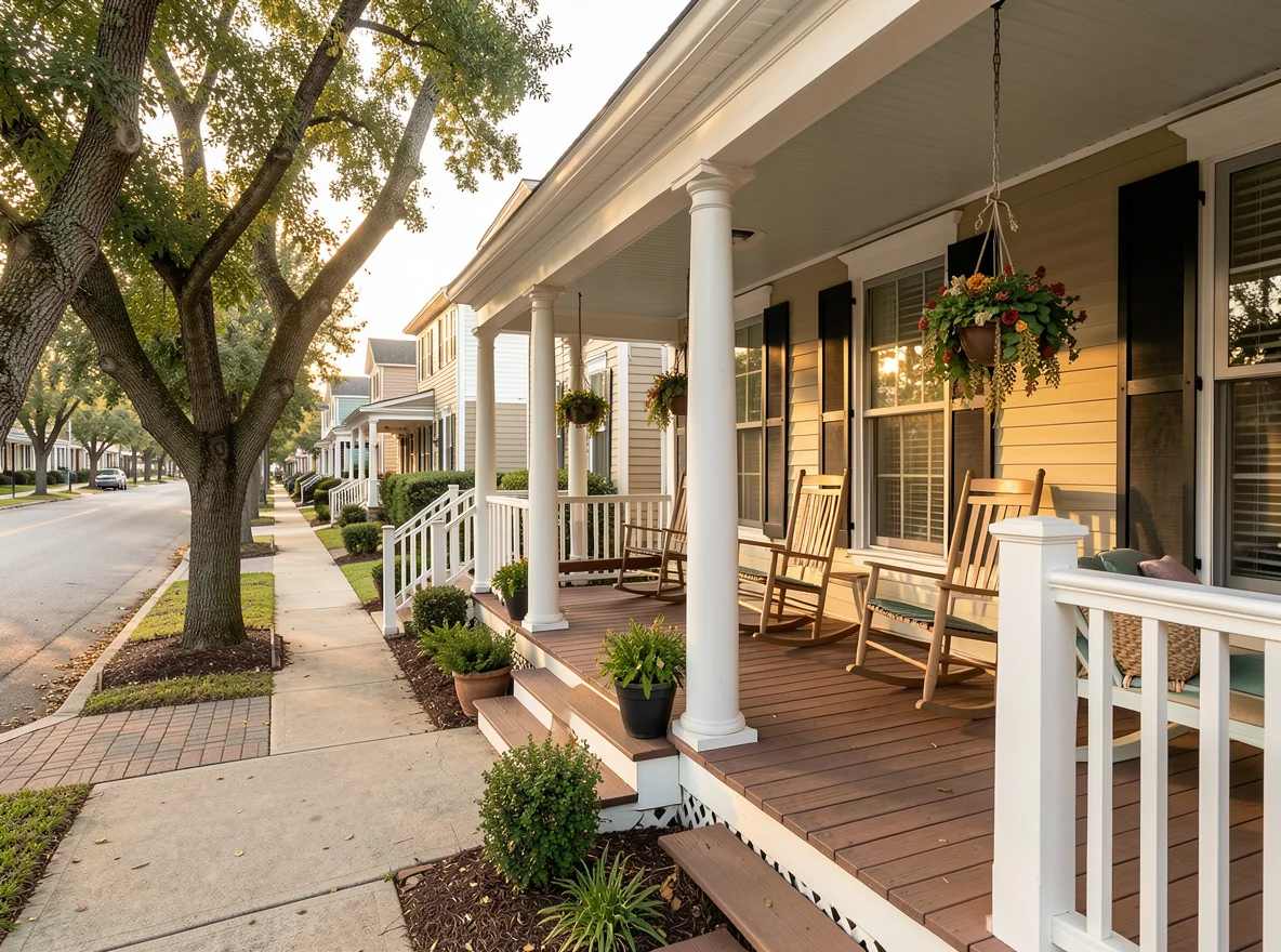 Historic residential streetscape in Beauregard Town
