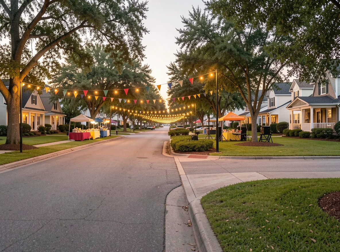 Neighborhood entrance and surrounding residential setting in The Hollows of Dutchtown