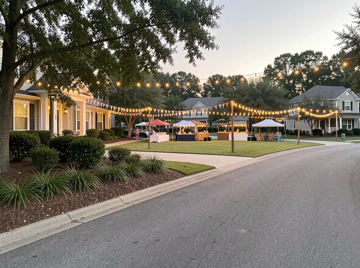 Entrance area and neighborhood setting in Long Farm