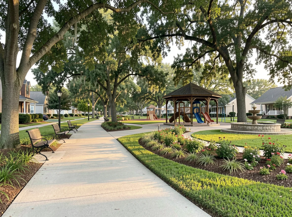 Map-style community setting for Manchac Plantation