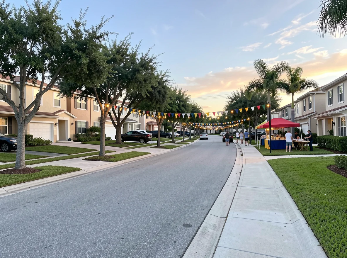 Fountainbleau residential streetscape