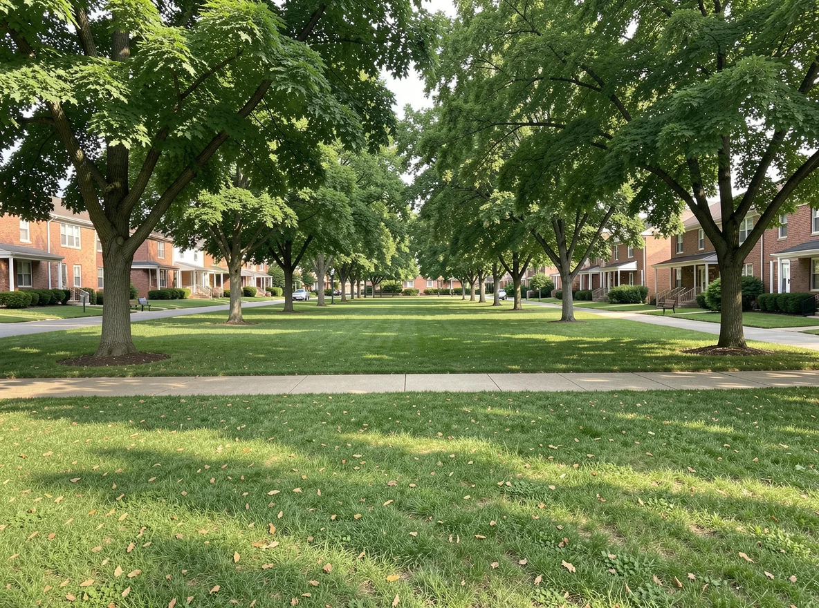Park and walking path near Jefferson Terrace