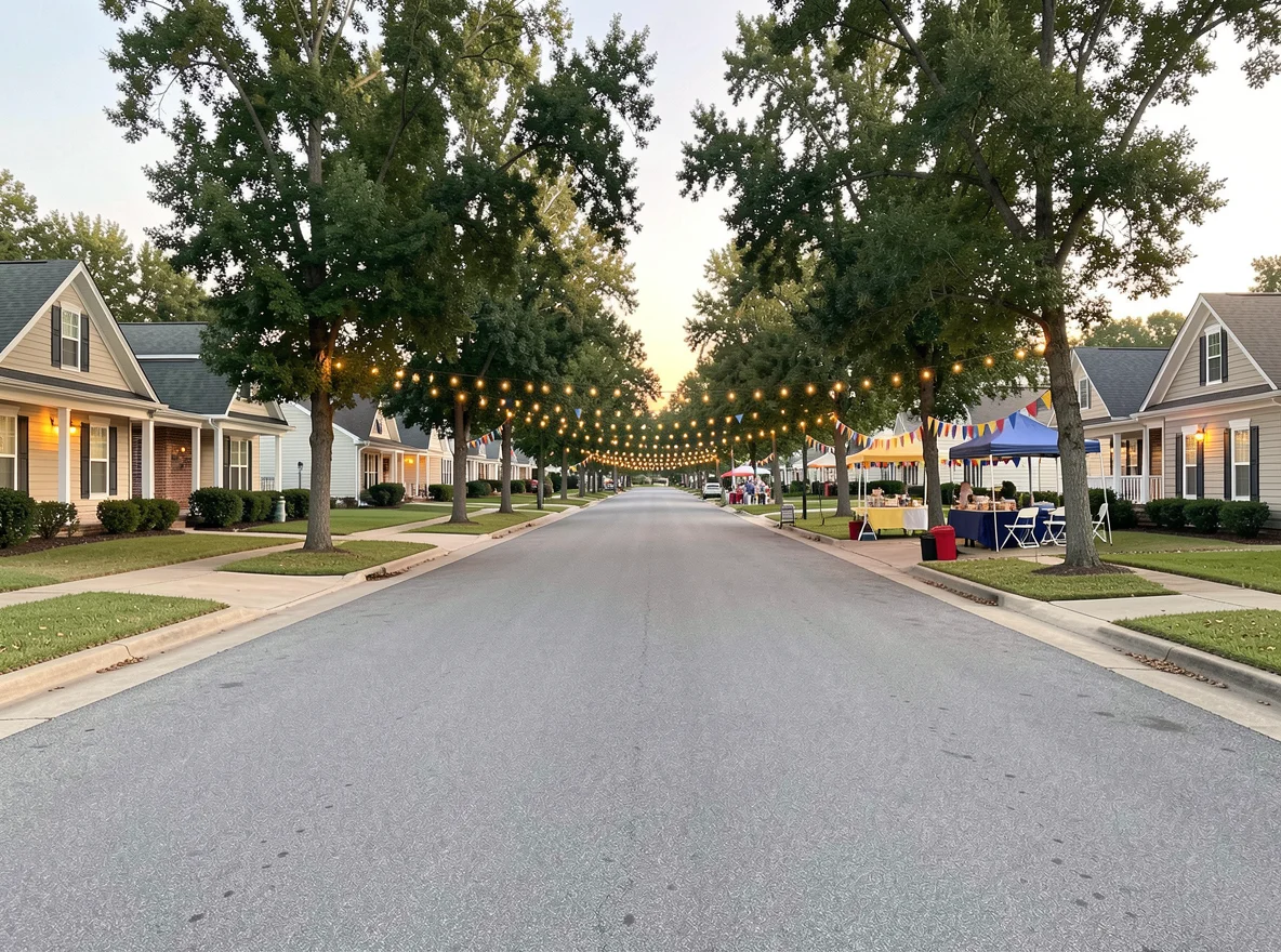 Residential streetscape in Livingston Parish