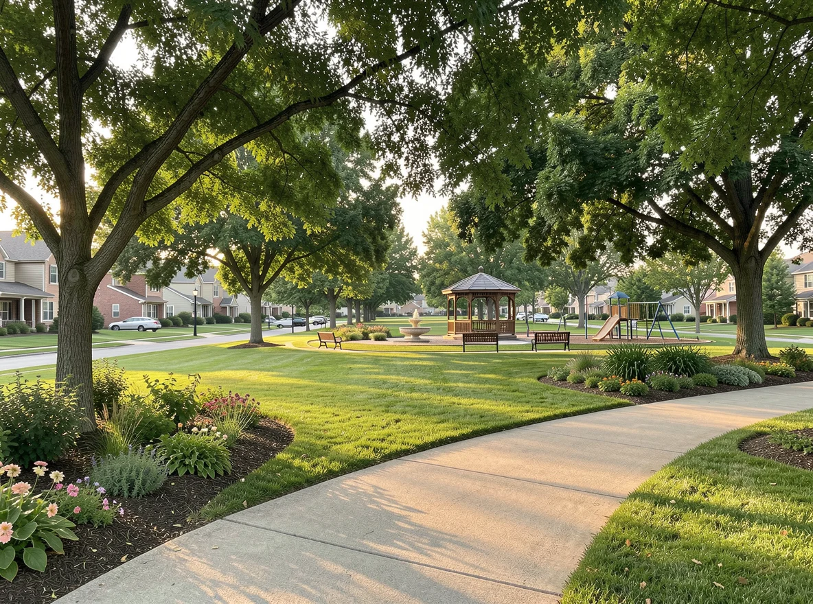 Green space near homes in Audubon Lakes