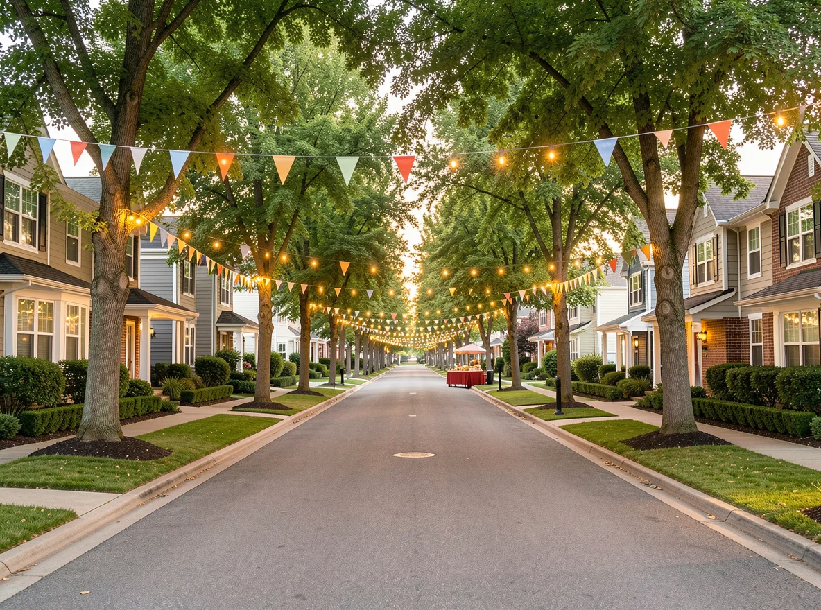 Tree-lined residential street in Carriagewood Estates
