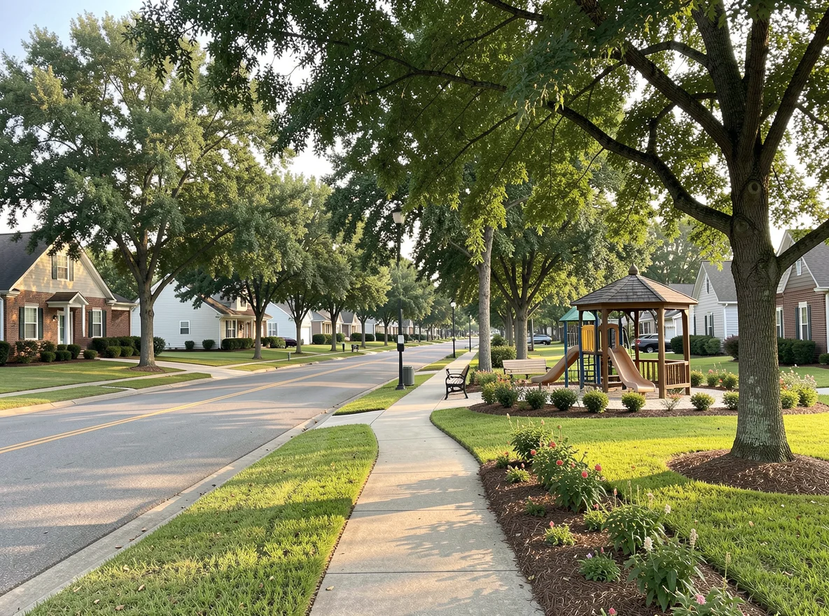 Residential neighborhood scene in Livingston Parish Communities