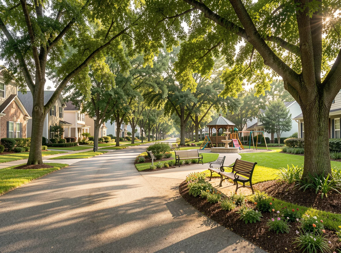 Tree-lined residential street in Baton Rouge