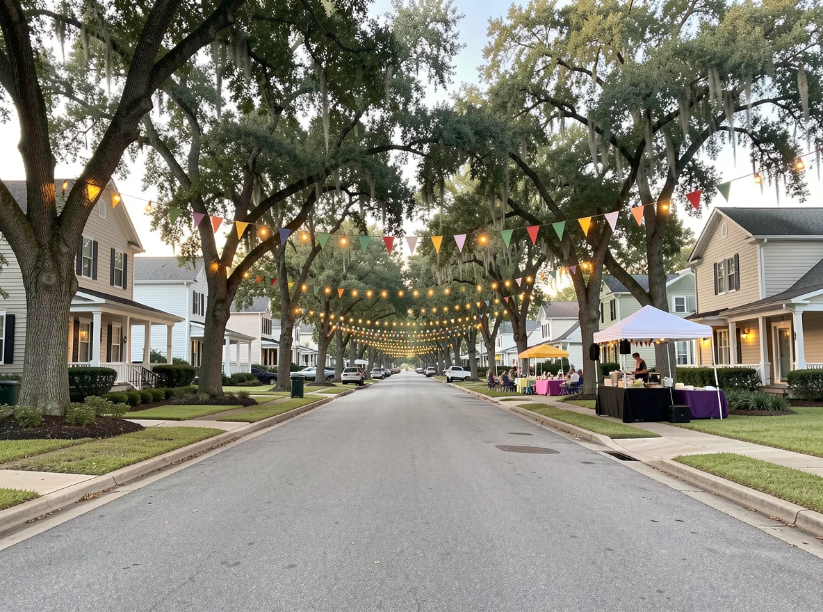 Manchac Plantation neighborhood streetscape