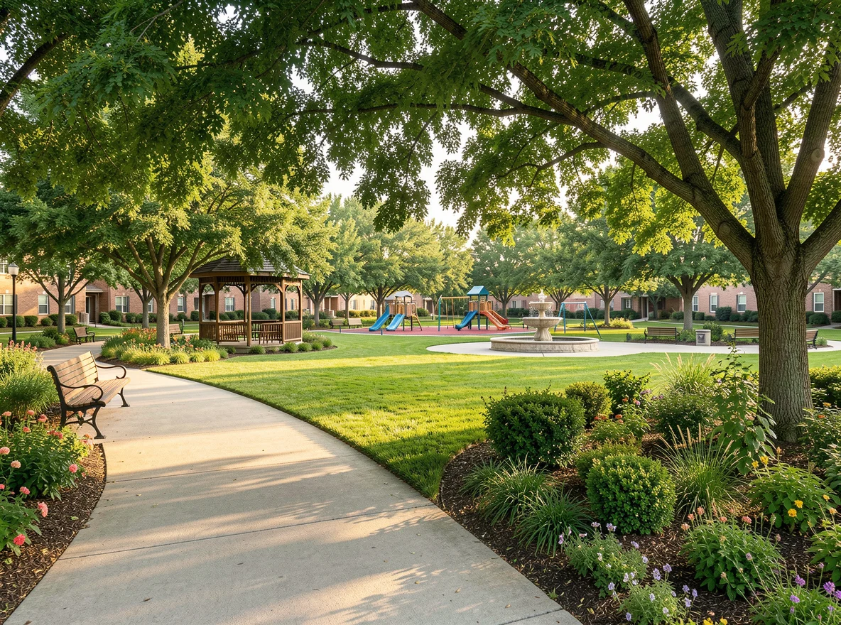 Outdoor green space near Heritage Crossing