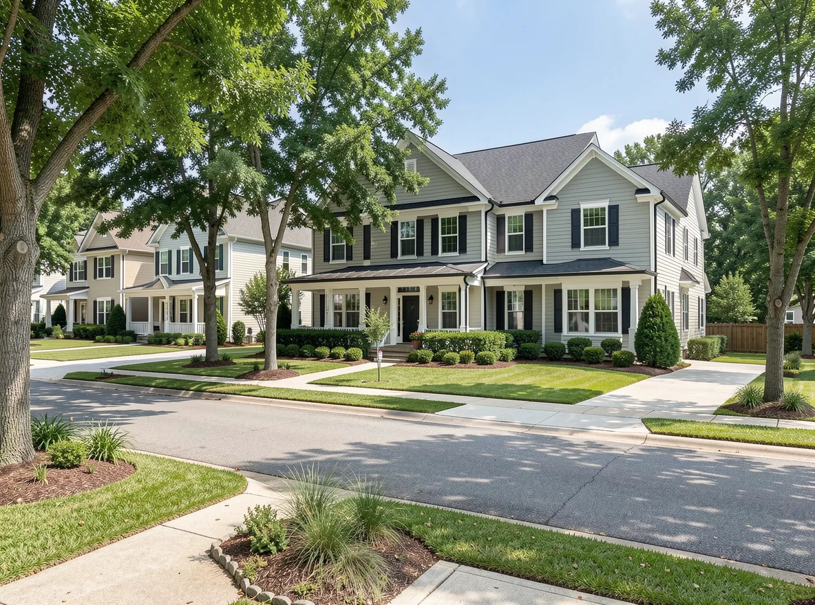 People-free residential streetscape in Willow Grove