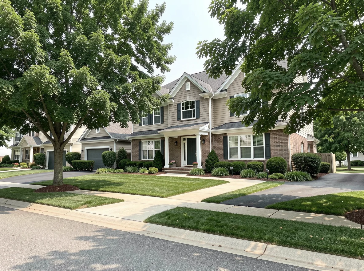 Residential streetscape in Copper Mill