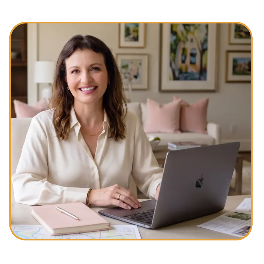 Rima Hodgeson, REALTOR with Compass, at her desk
