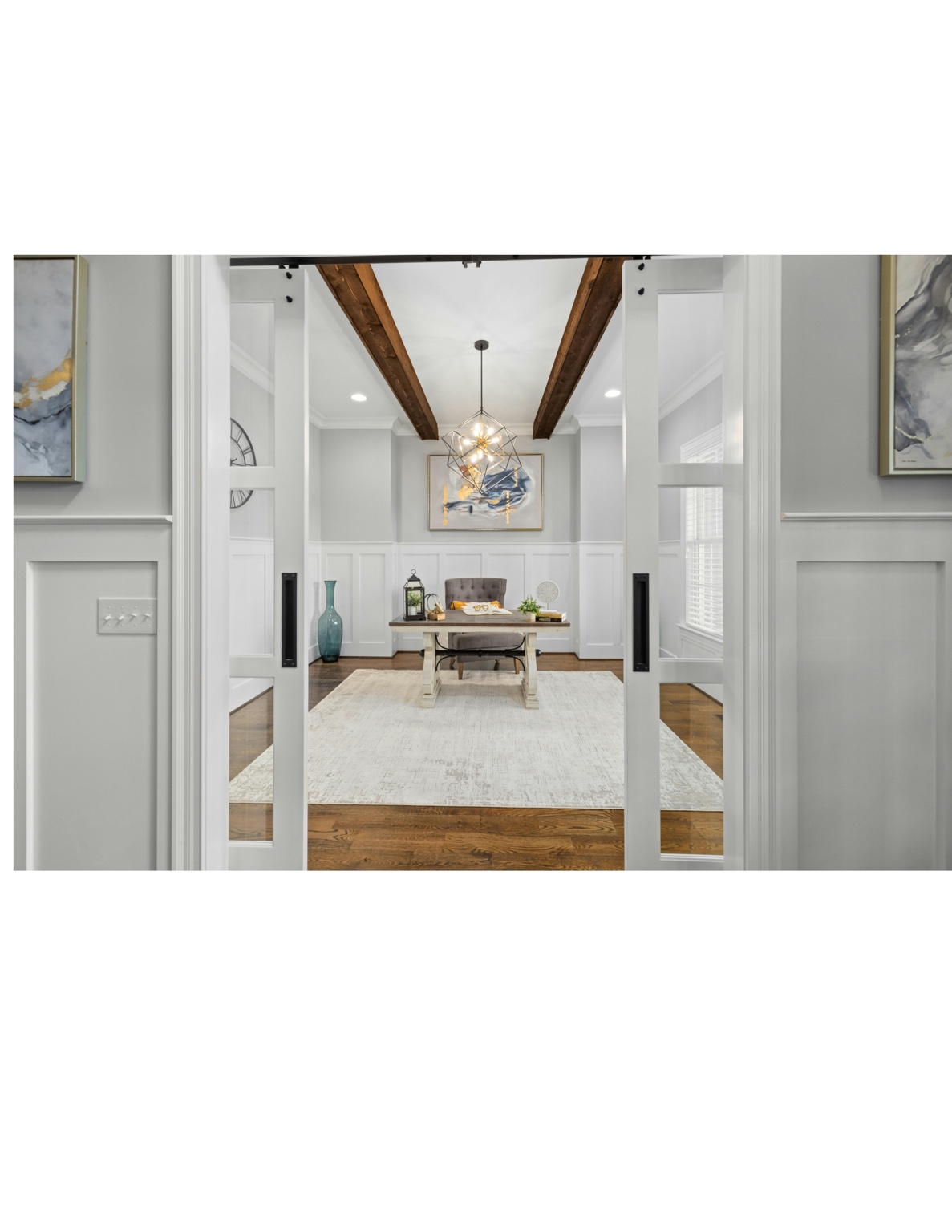 Dining room viewed through open doors, illustrating an in-person home evaluation