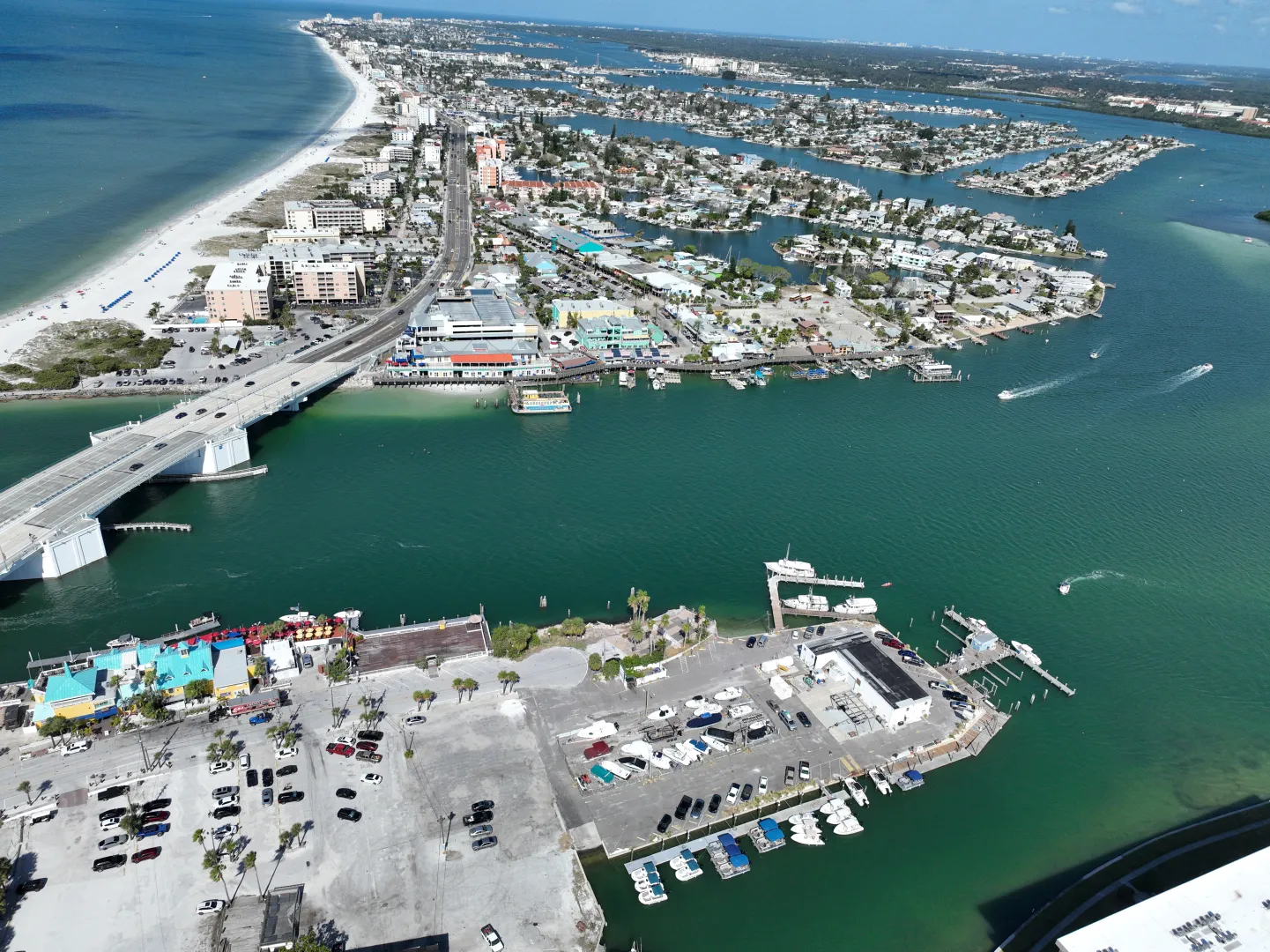 Drone photo Madeira Beach Johns Pass