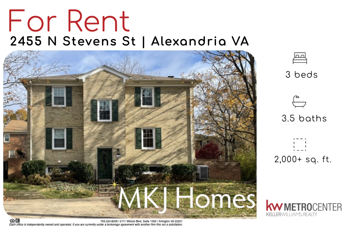 Classic Home For Rent in Seminary Heights, Alexandria VA!