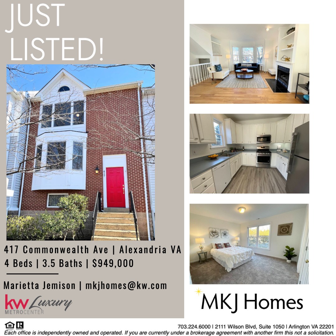 Just Listed in Del Ray, Alexandria VA! Luxury Townhome with Gorgeous Updates!